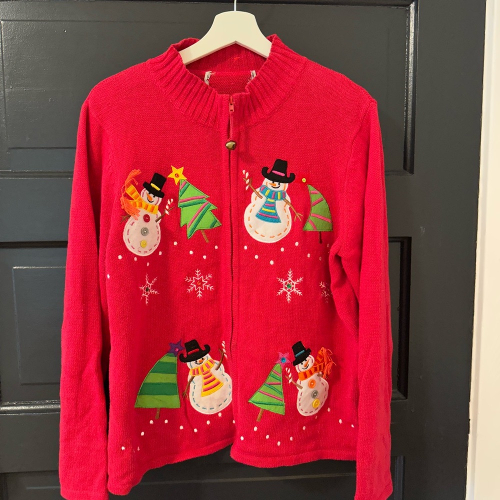 Authentic Vintage Christmas "Ugly" Sweater Cardigan, Women's M/L